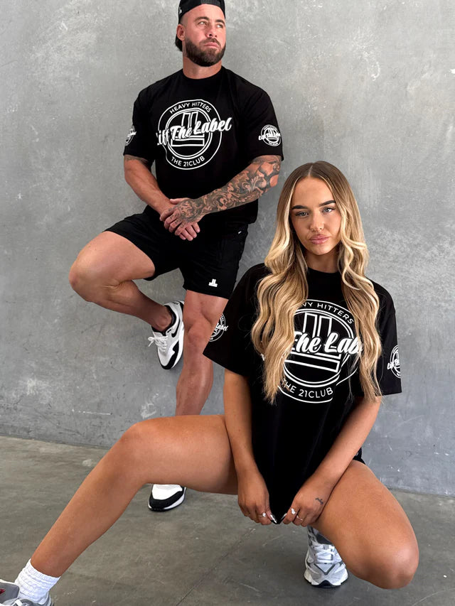 VARSITY TEE - BLK W WHITE LOGO