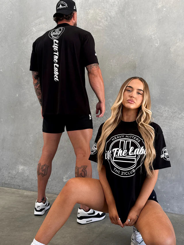 VARSITY TEE - BLK W WHITE LOGO