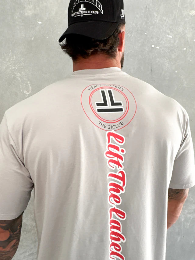 VARSITY TEE - GRY/RED