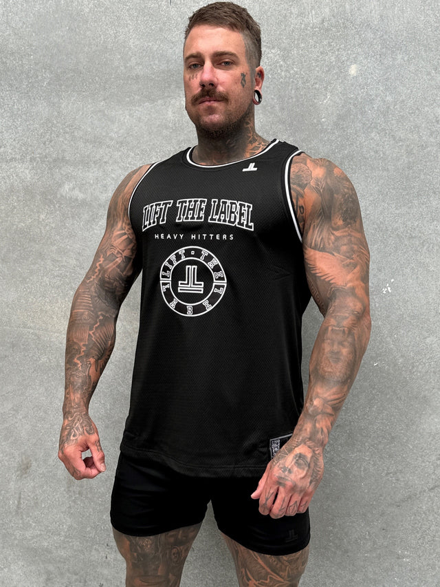 COLLEGE LOGO JERSEY TANK - BLK