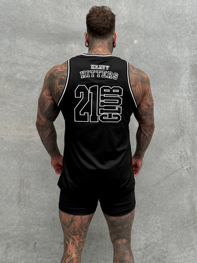 COLLEGE LOGO JERSEY TANK - BLK