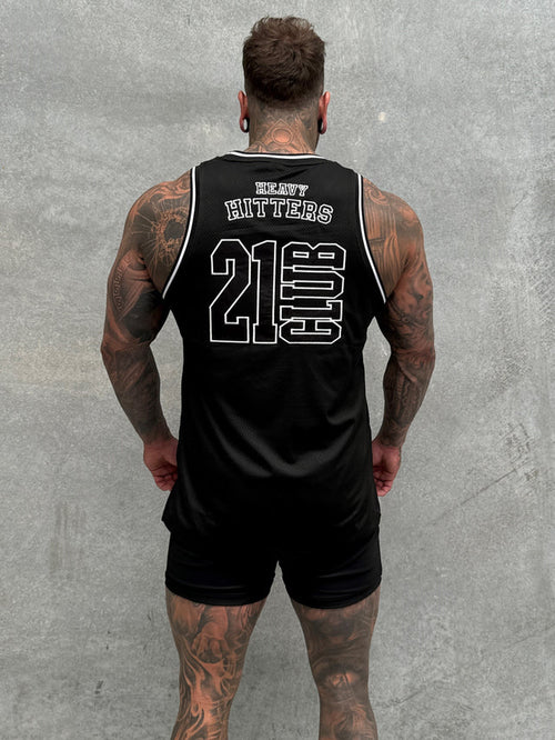 COLLEGE LOGO JERSEY TANK - BLK