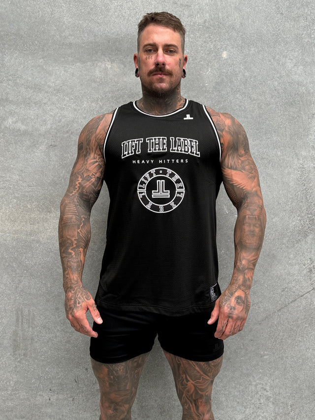 COLLEGE LOGO JERSEY TANK - BLK