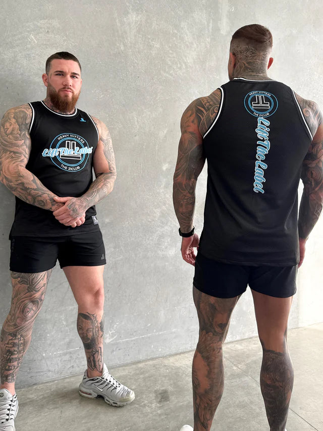 VARSITY JERSEY TANK - BLK/BLUE