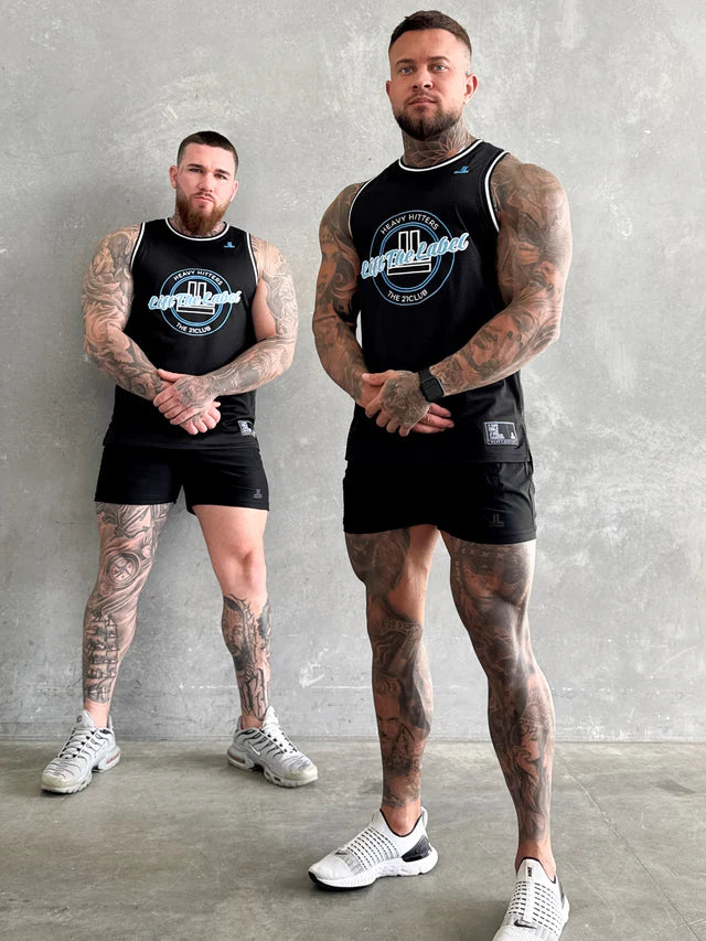 VARSITY JERSEY TANK - BLK/BLUE