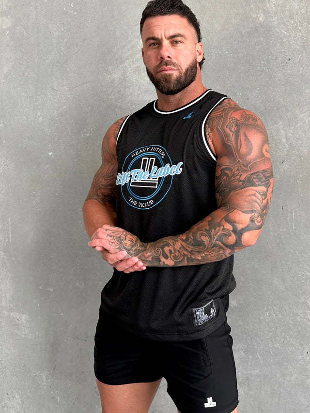 VARSITY JERSEY TANK - BLK/BLUE
