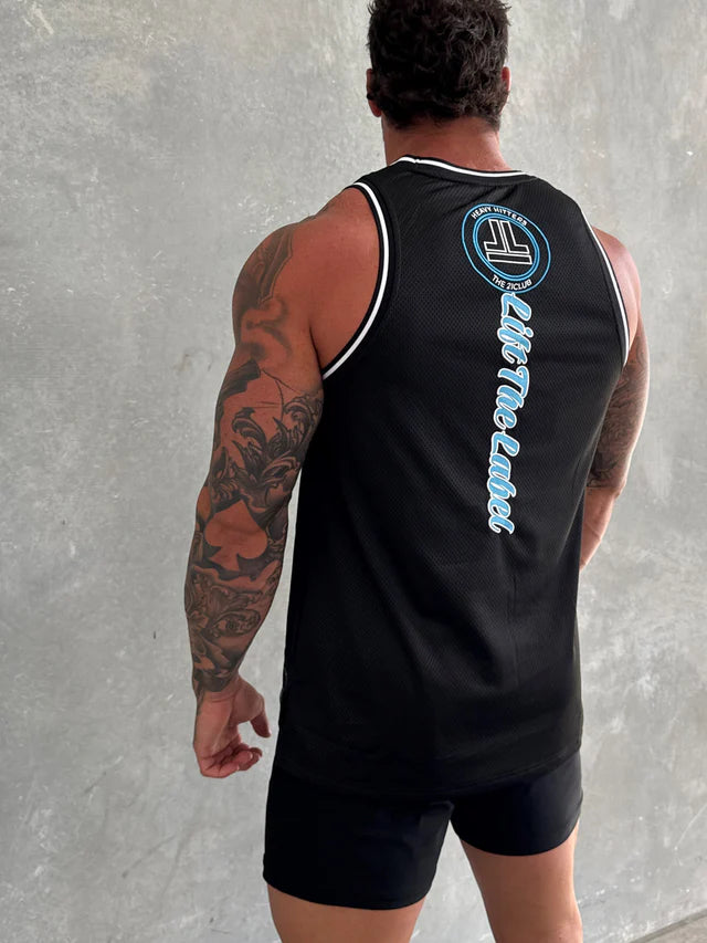 VARSITY JERSEY TANK - BLK/BLUE