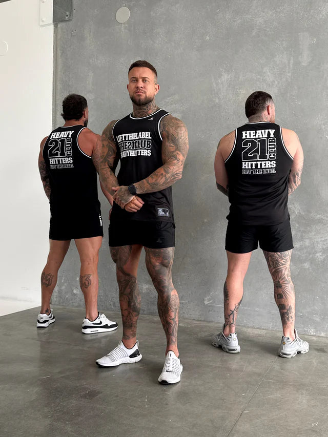 TRADEMARK JERSEY TANK - BLK/WHT