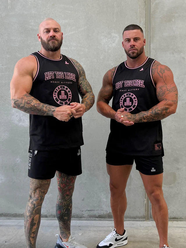 COLLEGE LOGO JERSEY TANK - BLACK/HOT PINK