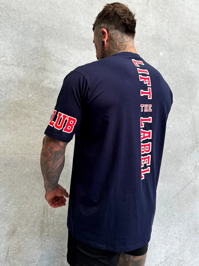 TEAM HITTER TEE - NAVY BLUE/RED