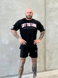 COLLEGE TEE - BLK/PNK