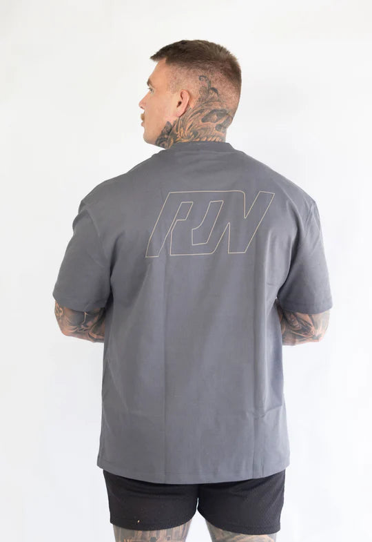 ESSENTIAL OVERSIZED 1.1 TEE - ASH BLK