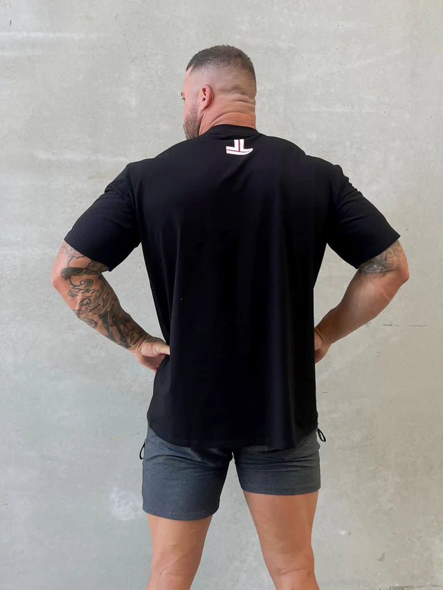 COLLEGE TEE - BLK/PNK