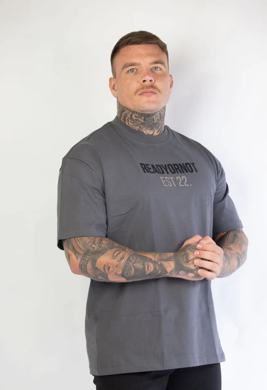 ESSENTIAL OVERSIZED 1.1 TEE - ASH BLK