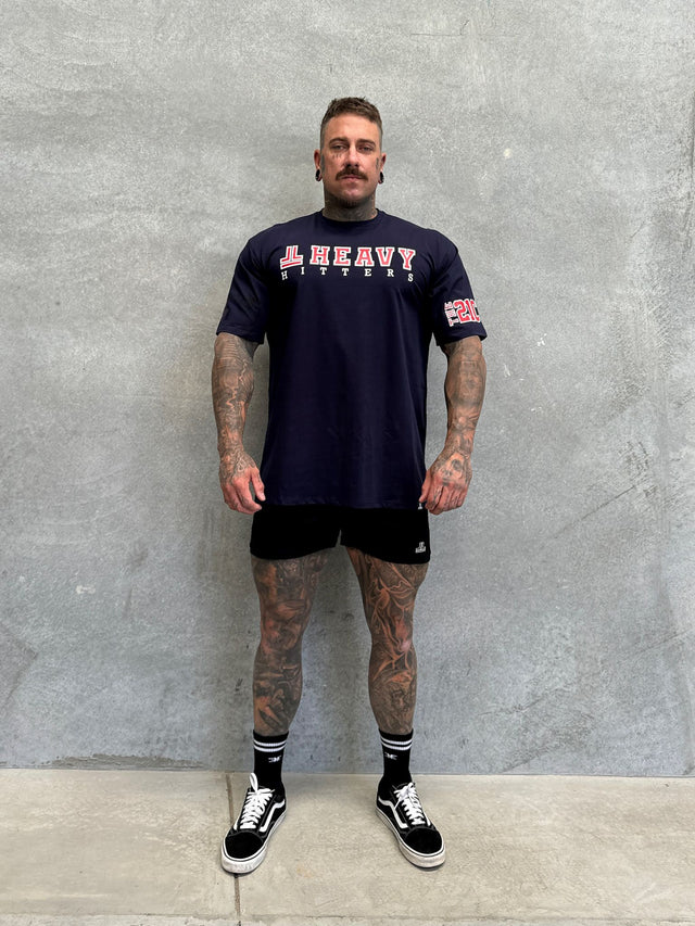 TEAM HITTER TEE - NAVY BLUE/RED