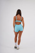KALI V WAIST BOOTY SHORTS - LAGOON