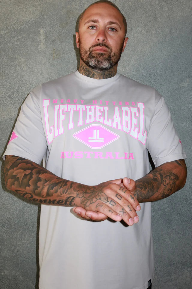 HOME TEE - GREY/PINK
