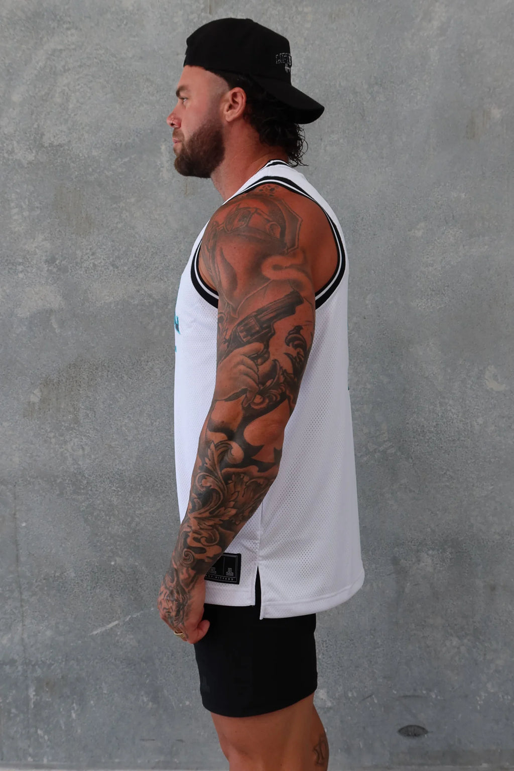 HOME JERSEY TANK - WHITE/TEAL