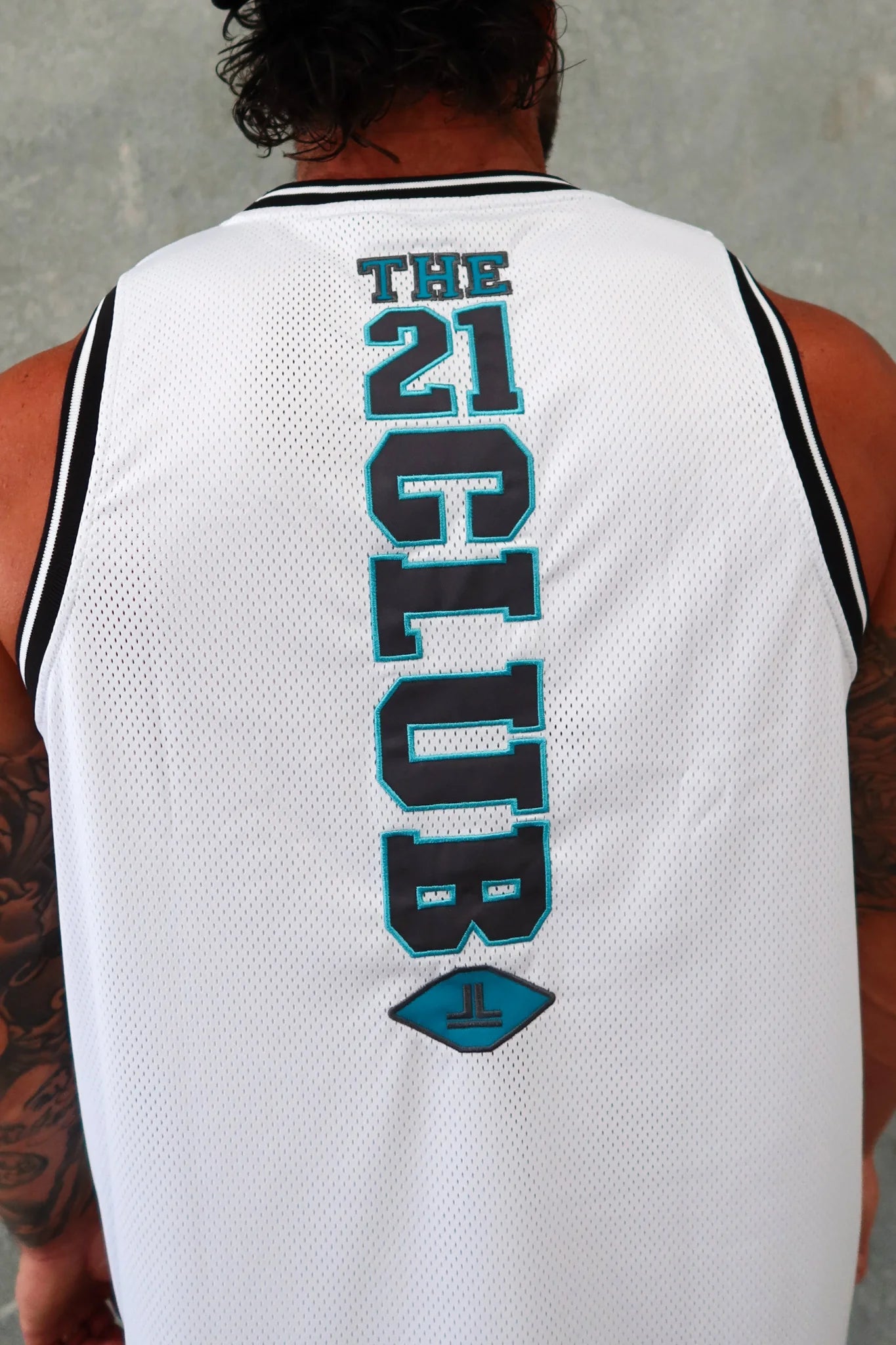 HOME JERSEY TANK - WHITE/TEAL