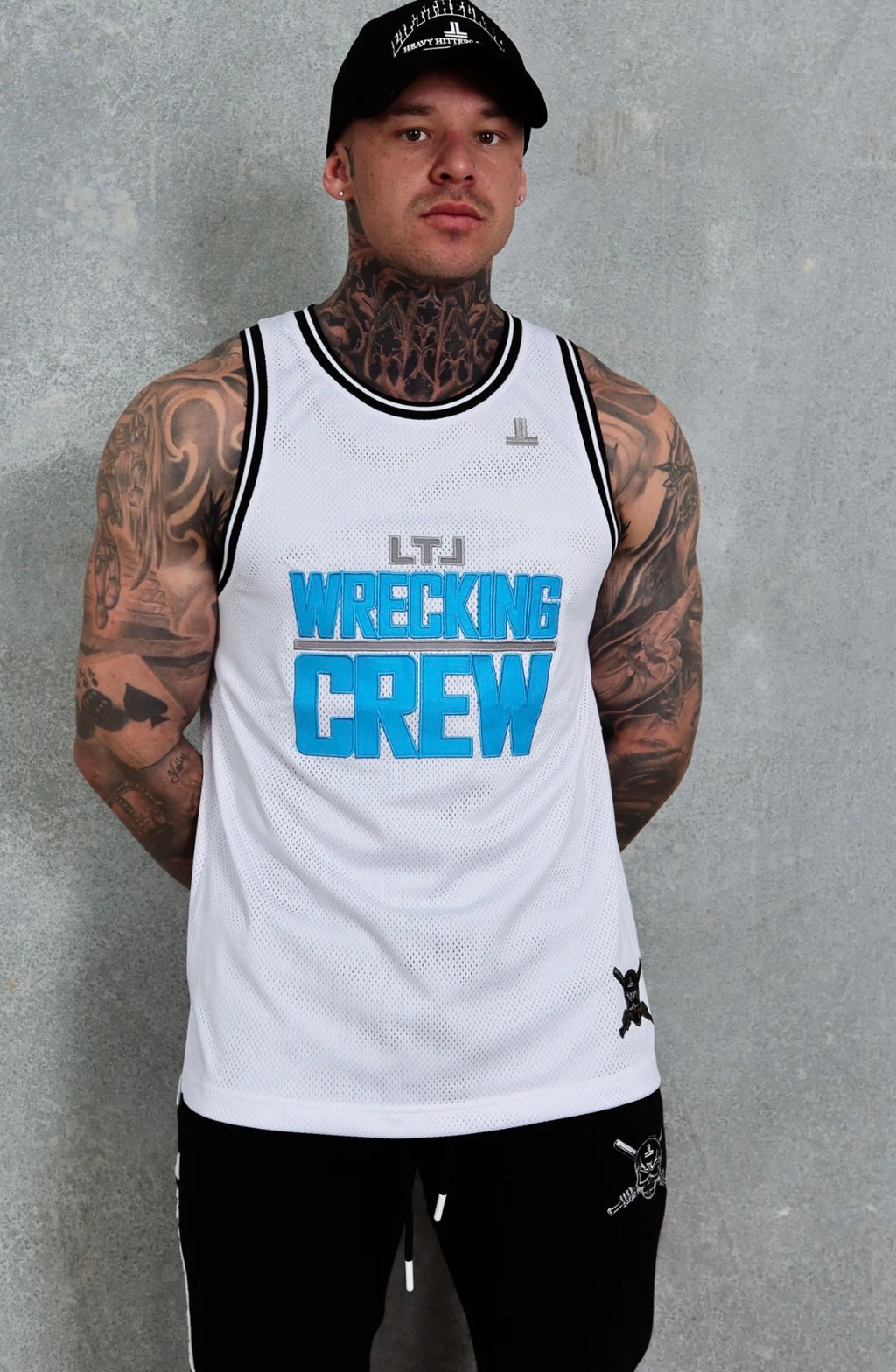 WRECKING CREW JERSEY - WHITE / BABY BLUE