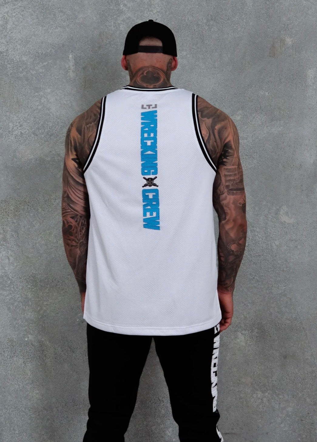 WRECKING CREW JERSEY - WHITE / BABY BLUE