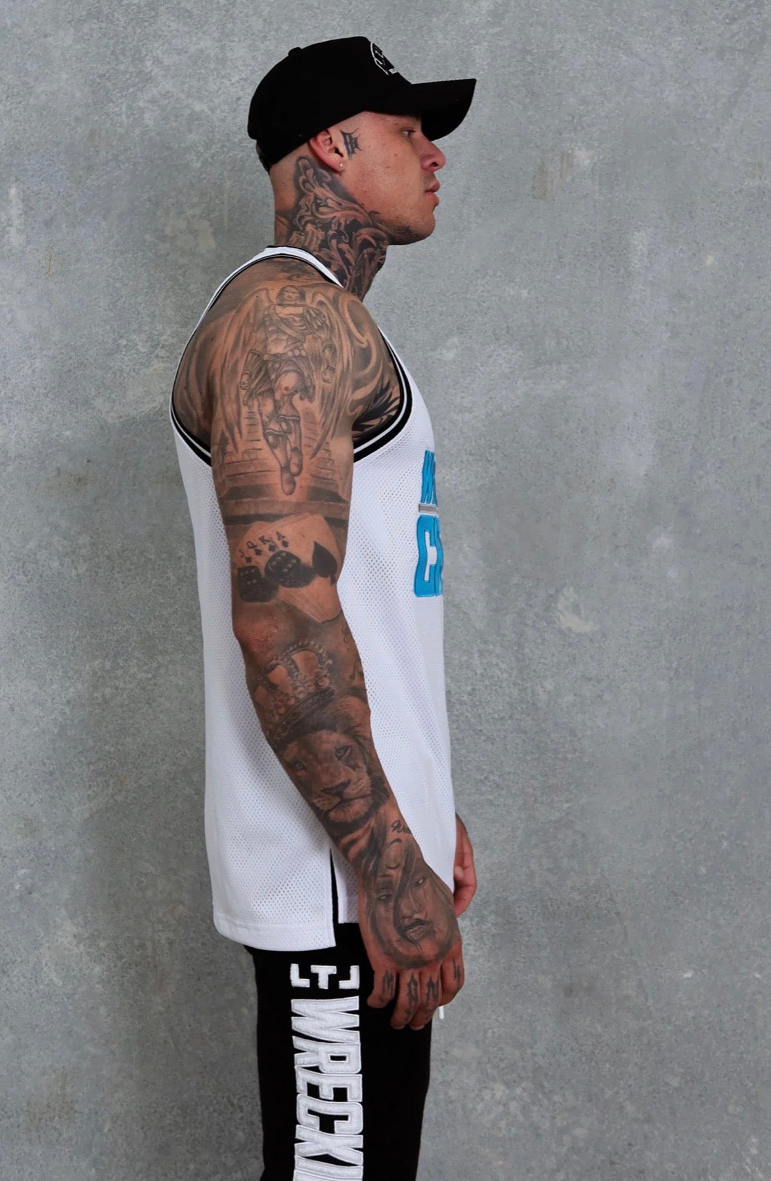 WRECKING CREW JERSEY - WHITE / BABY BLUE