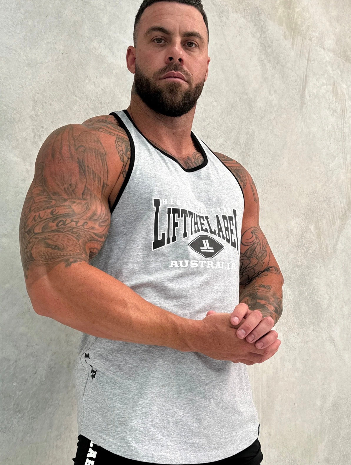 HOME T-BACK - GREY / BLACK