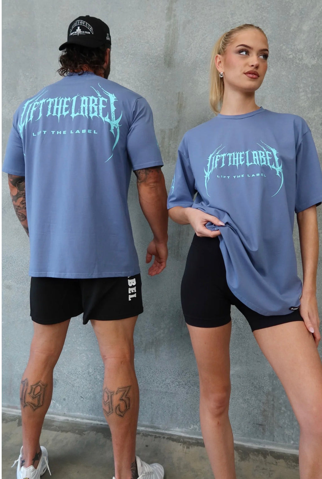 METAL LOGO- PIGEON BLUE/ SKY BLUE