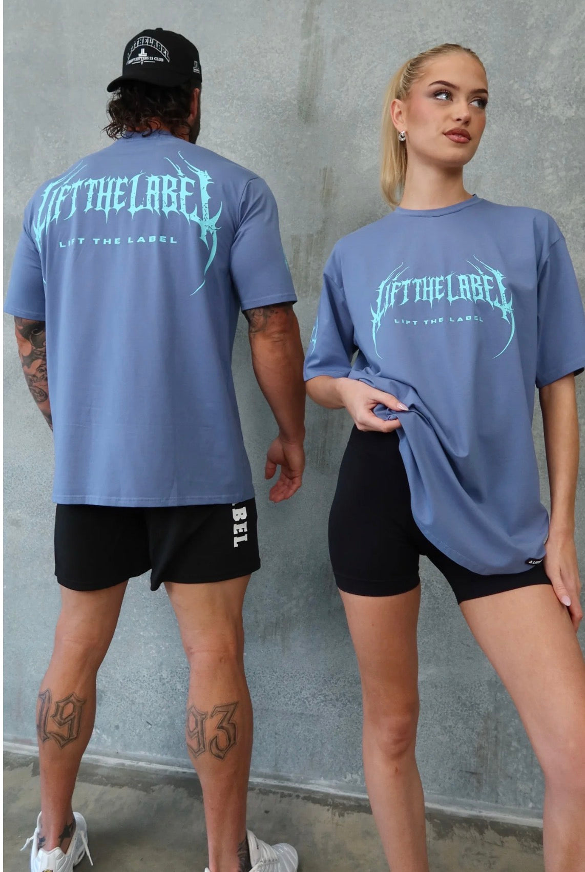METAL LOGO- PIGEON BLUE/ SKY BLUE