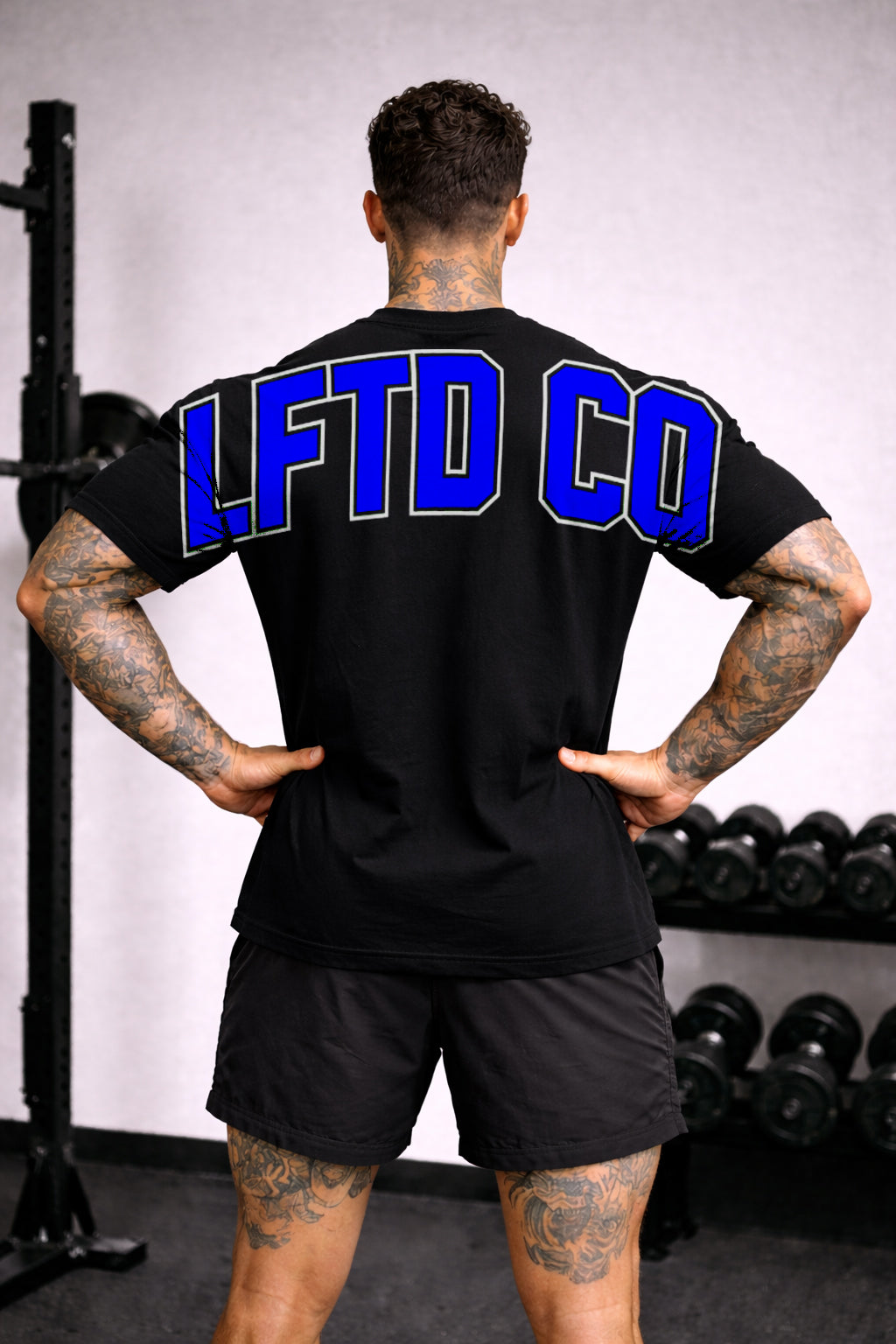 OG TEE BLACK/ROYAL BLUE