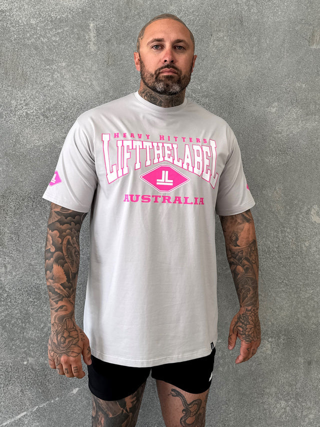 HOME TEE - GREY/PINK