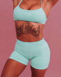 KALI BOOTY SHORTS - PEPPERMINT