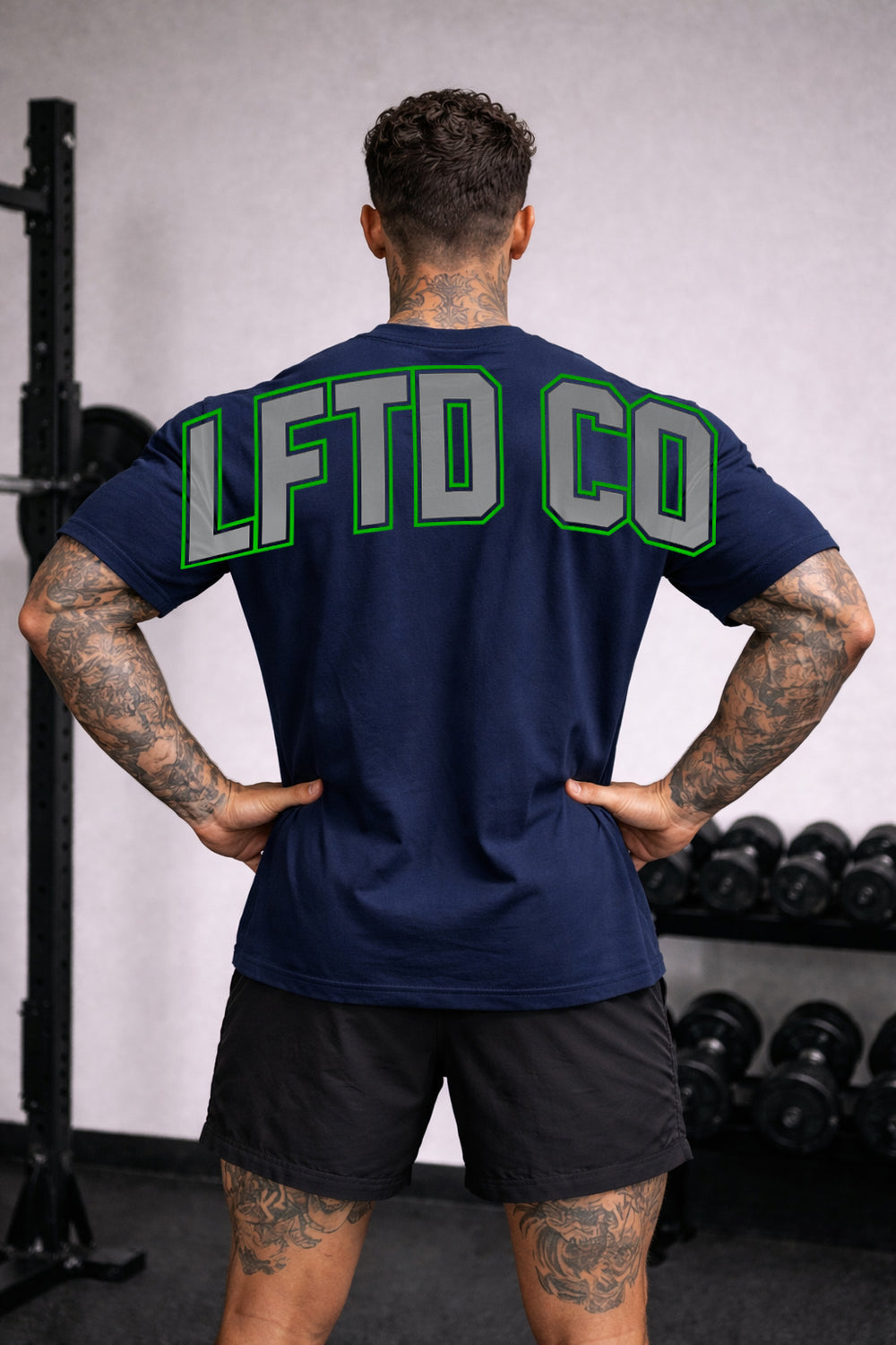 OG Tee – Navy/Grey | Heavyweight Oversized Gym Tee